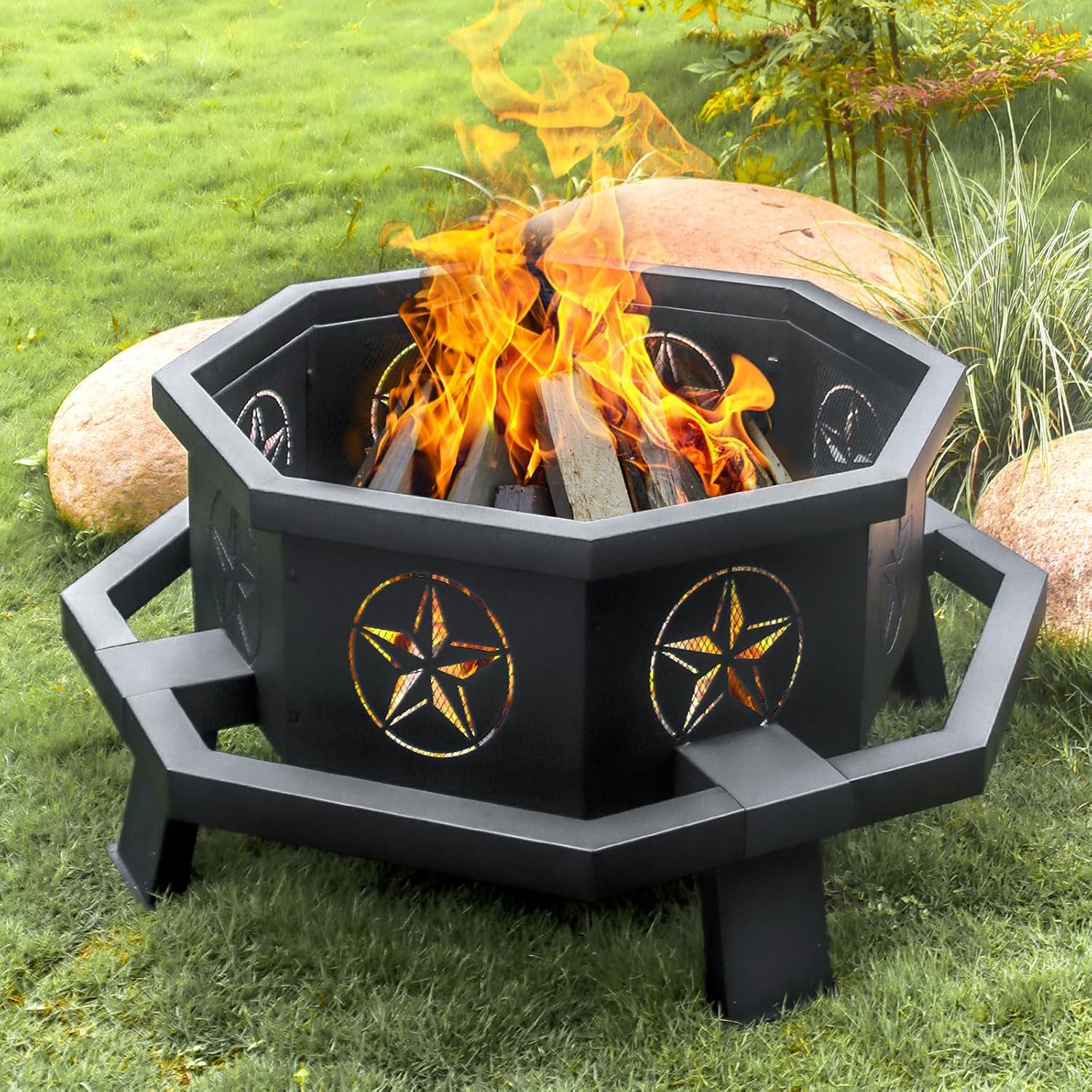 Outdoor Camping Fire Pit - حفرة نار خارجية مع أداة إشعال
