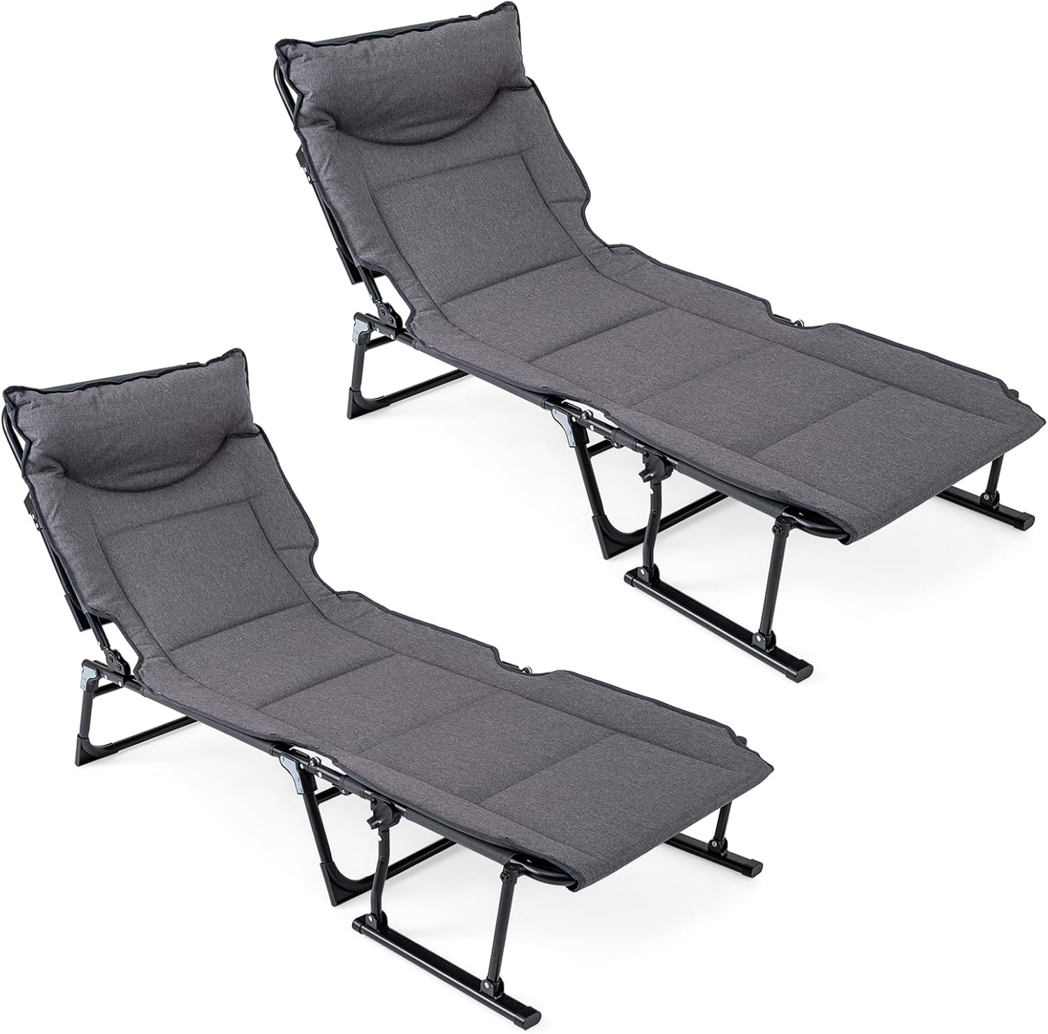 Outdoor Camping Lounge Chairs - مجموعة كراسي استرخاء قابلة للطي للشرفة،