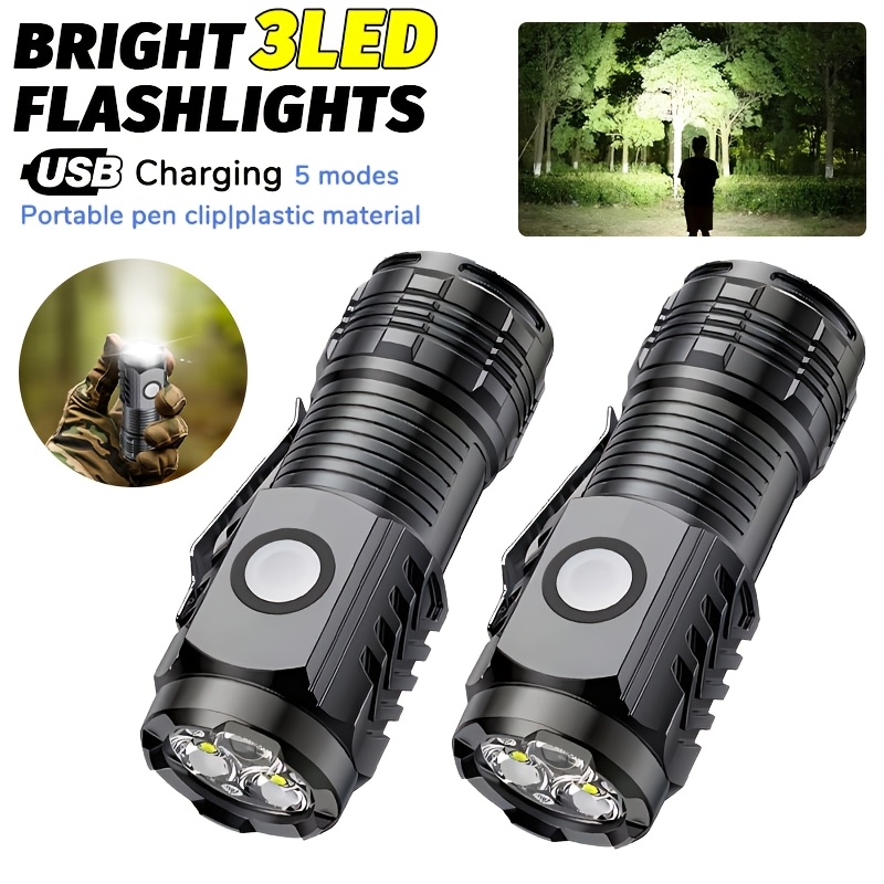 Outdoor Camping Adventure - مصباح يدوي LED محمول صغير وقوي،