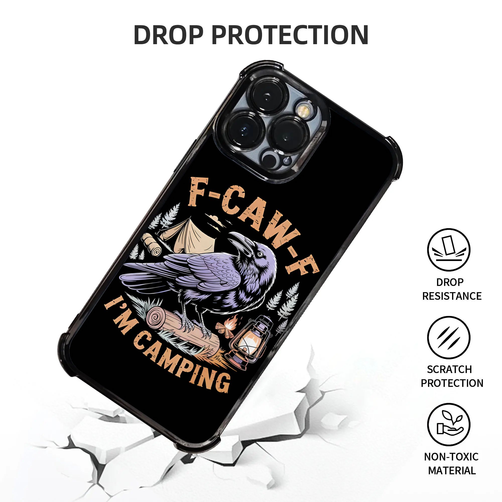 غطاء هاتف مضحك بتصميم الغراب F - مراجعة Outdoor Camping Adventure وسعره