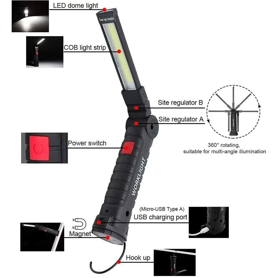 مصباح يدوي LED محمول مع خطاف م - مراجعة Outdoor Camping Decor وسعره