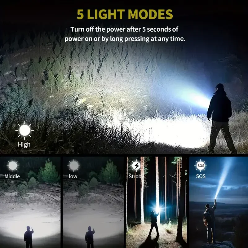مصباح يدوي قوي للغاية، مصباح ي - مراجعة Outdoor Camping Adventure وسعره
