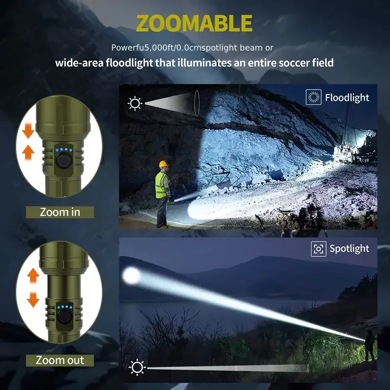 مصباح يدوي قوي للغاية، مصباح ي - مراجعة Outdoor Camping Adventure وسعره
