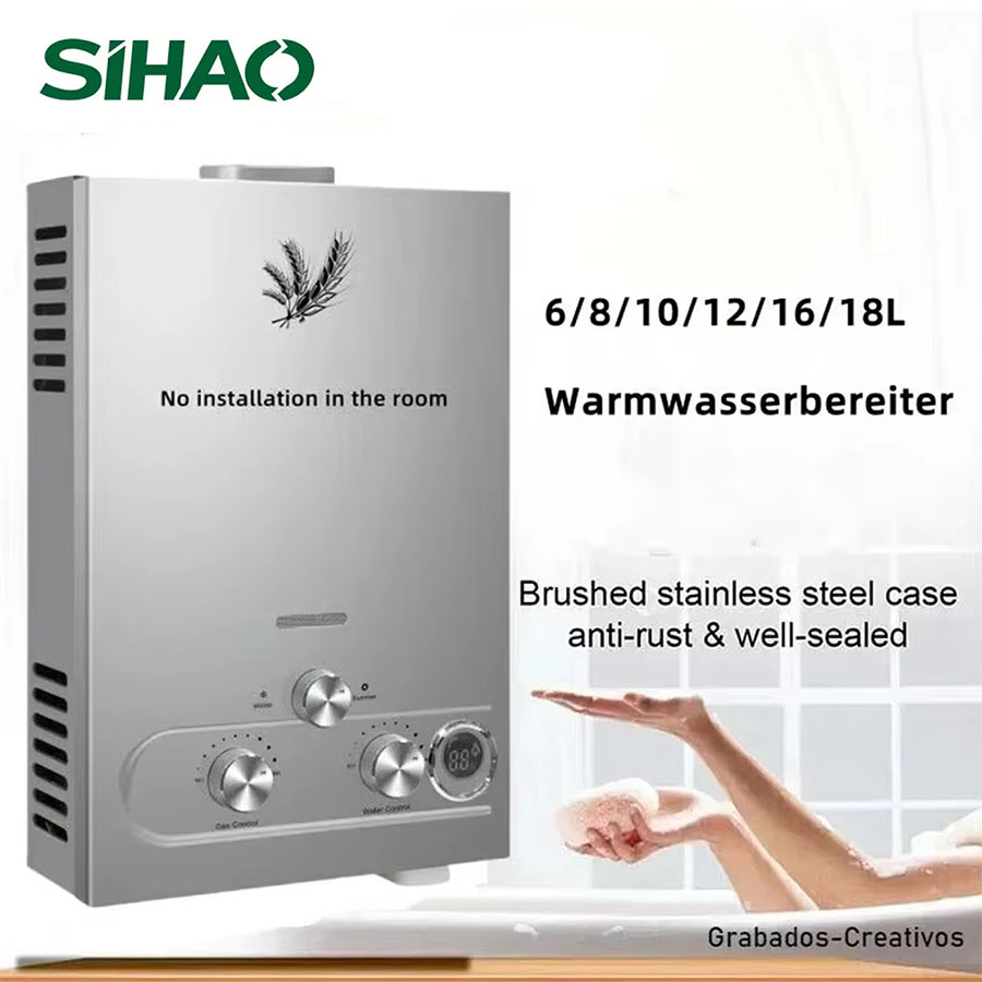 SIHAO 12L 16L 18L GPM غاز البت - مراجعة Outdoor Camping Hot Water Heater وسعره
