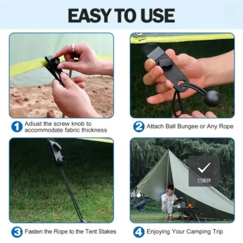 5/10/20/50 قطعة مشابك خيام شدي - مراجعة Outdoor Camping Tarp وسعره