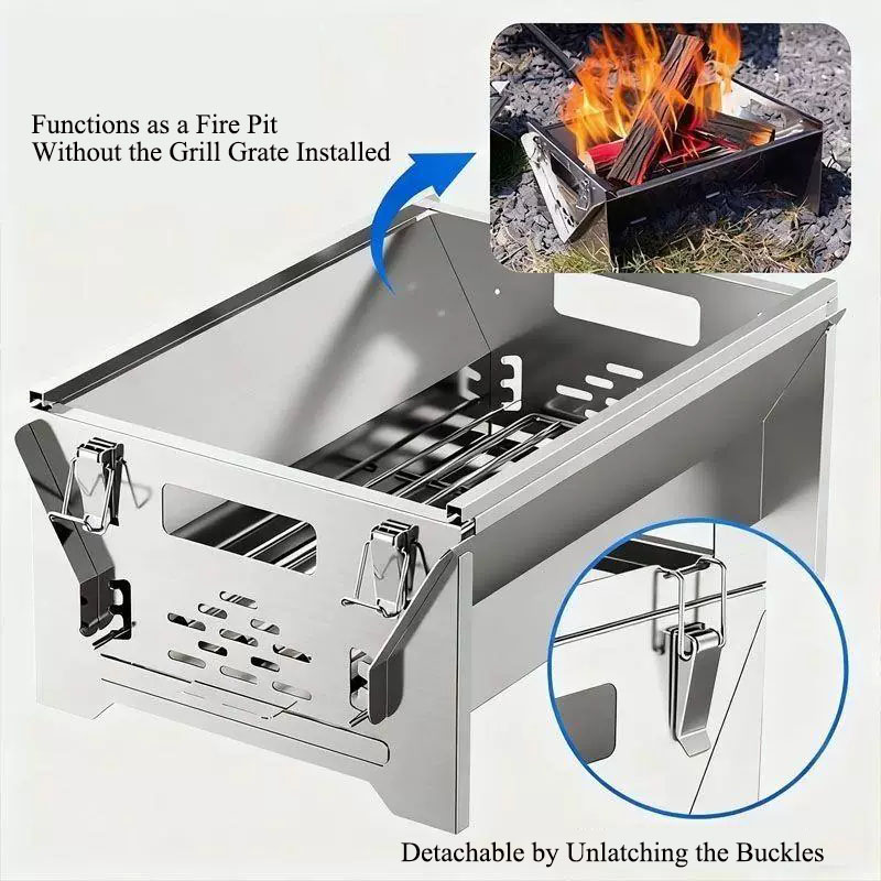 شواية باربكيو قابلة للطي 2 في  - مراجعة Outdoor Camping Fire Pit وسعره