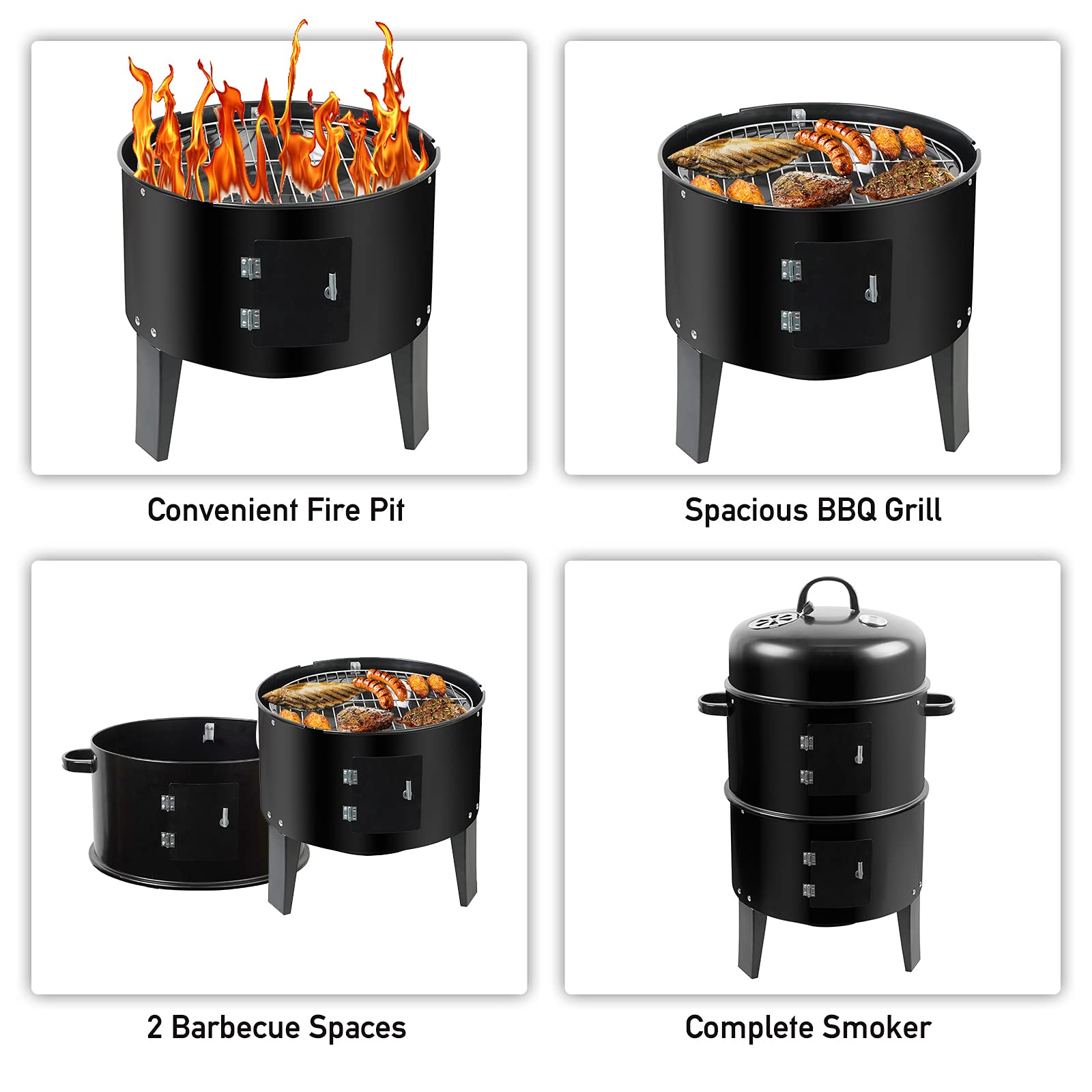 عمودي شواء شواء طباخ شواية الف - مراجعة Outdoor Camping Fire Pit وسعره