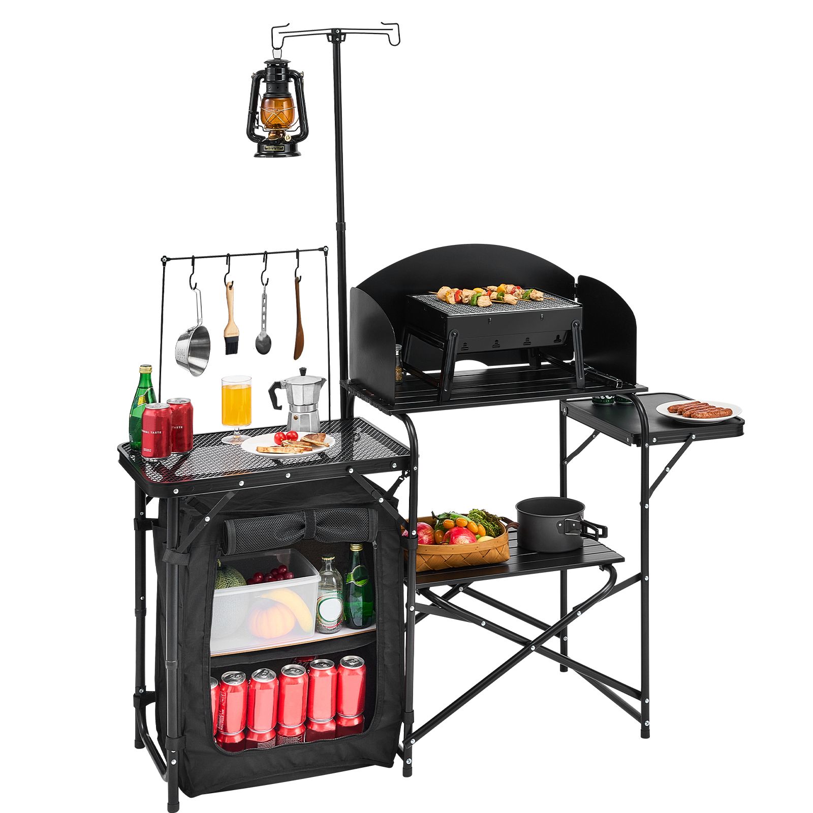 طاولة مطبخ للتخييم، طاولة طهي  - مراجعة Outdoor Camping Kitchen Setup وسعره