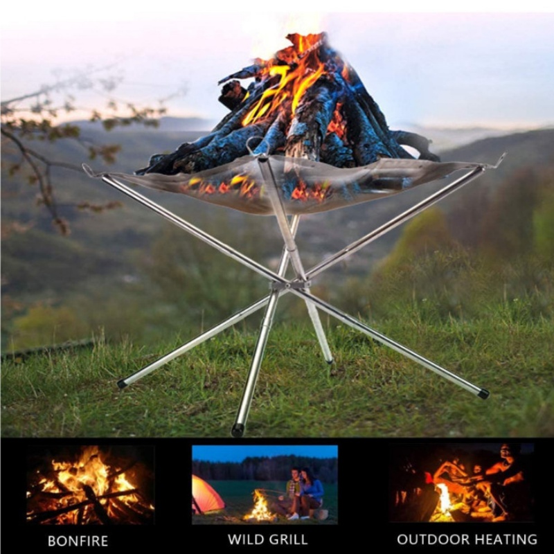 رف شواء خارجي محمول للتخييم، ش - مراجعة Outdoor Camping Fire Pit وسعره