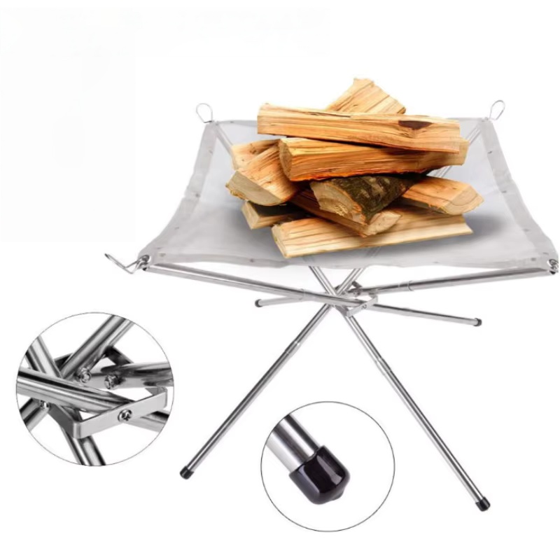 رف شواء خارجي محمول للتخييم، ش - مراجعة Outdoor Camping Fire Pit وسعره