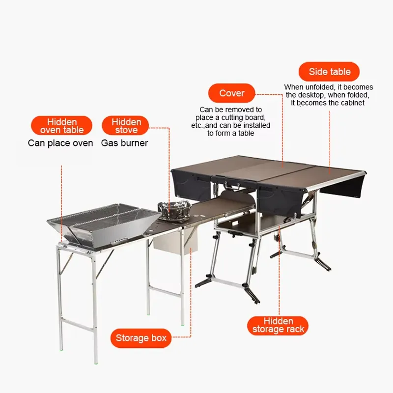 صندوق مطبخ تخييم مريح لتجهيز ا - مراجعة Outdoor Camping Kitchen Setup وسعره