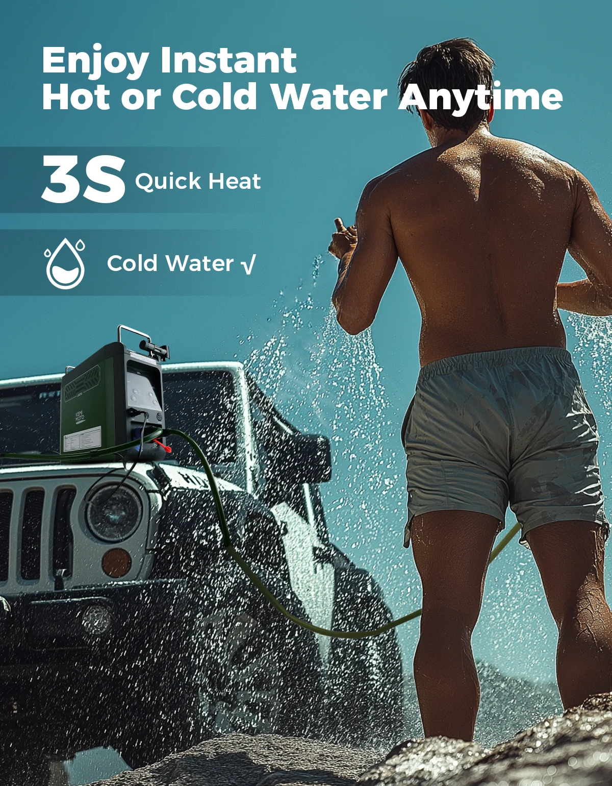 سخان مياه محمول للتخييم في اله - مراجعة Outdoor Camping Hot Water Heater وسعره
