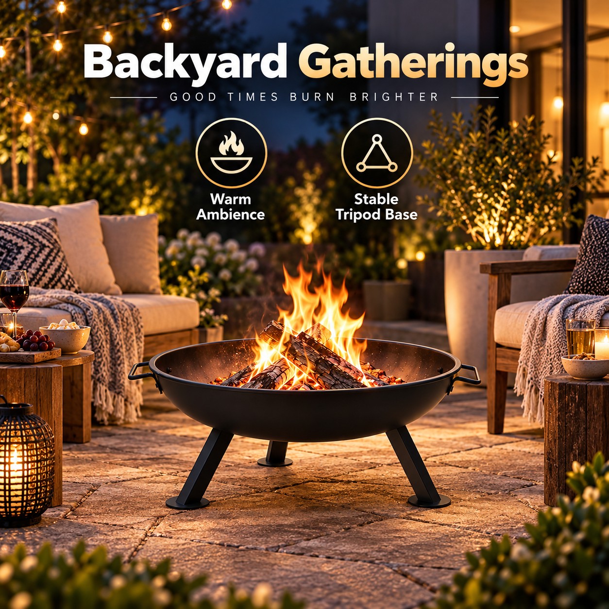 موقد نار خارجي دائري بقاعدة عم - مراجعة Outdoor Camping Fire Pit وسعره