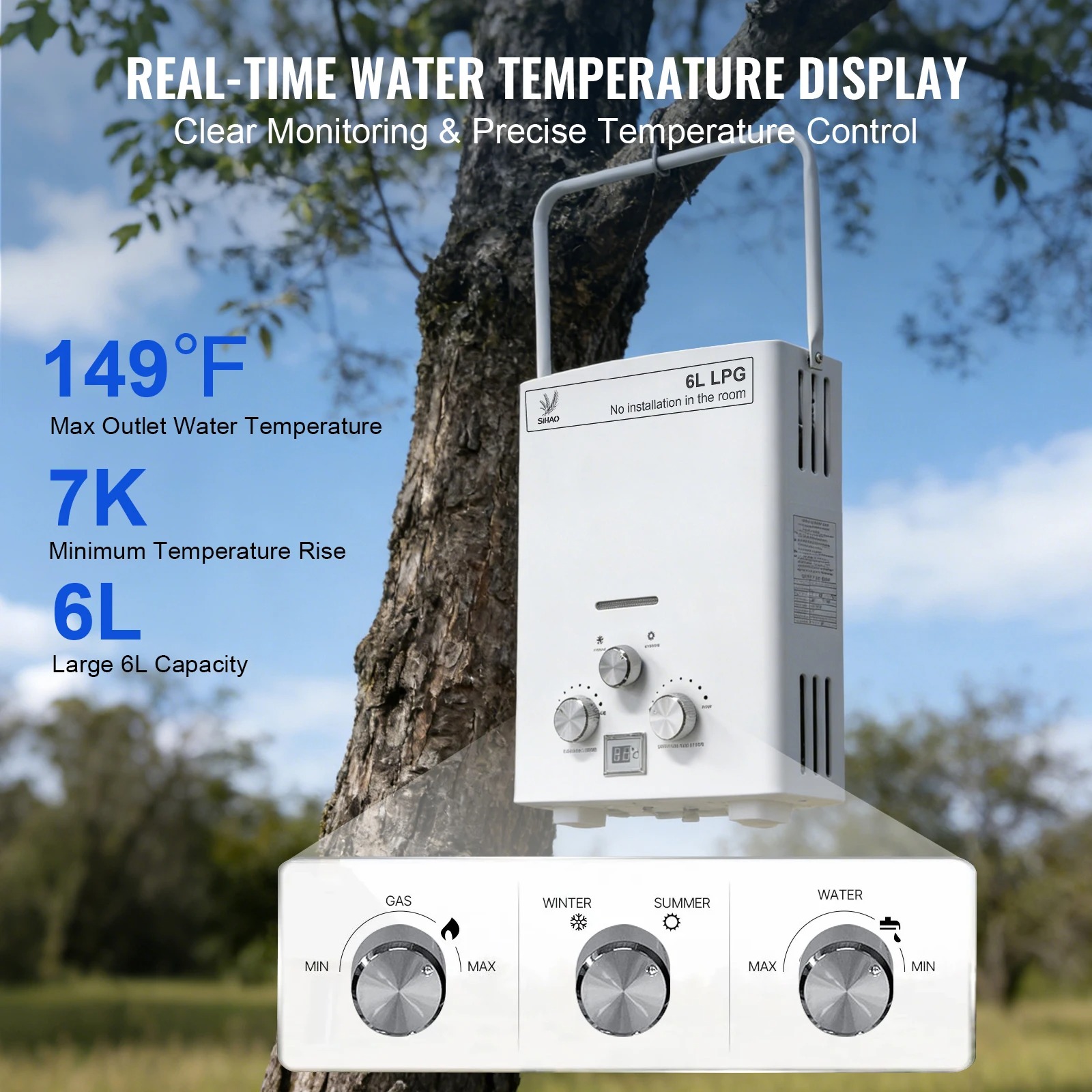 سخان مياه يعمل بالغاز المسال | - مراجعة Outdoor Camping Hot Water Heater وسعره