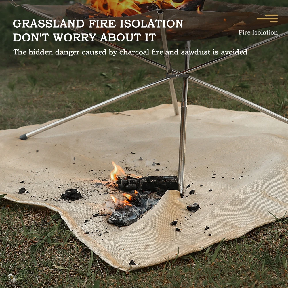 حفرة معدنية للحريق حصيرة مقاوم - مراجعة Outdoor Camping Fire Pit وسعره