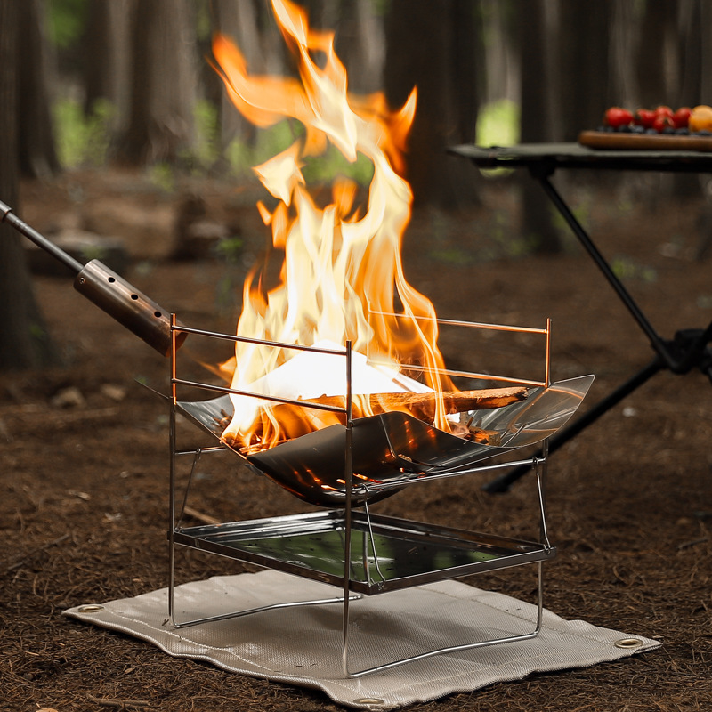 حرق الخشب موقد للتخييم المحمول - مراجعة Outdoor Camping Fire Pit وسعره